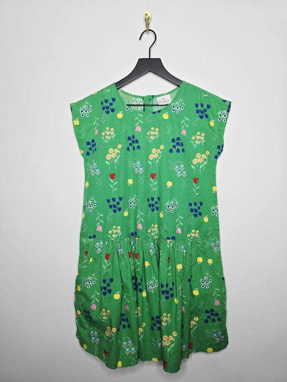 Hanna Andersson Girls Dress Size 160 Sleeveless Green Floral